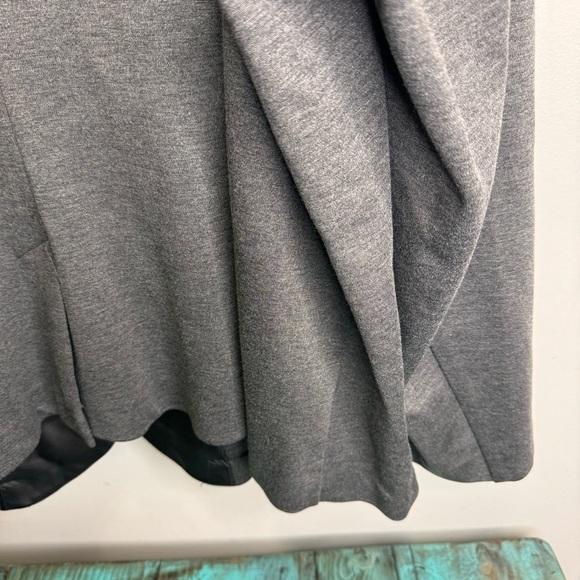 Addition Elle Michel Studio Grey Lightweight Blazer Faux Leather Detail Size 24 - Picture 9 of 11